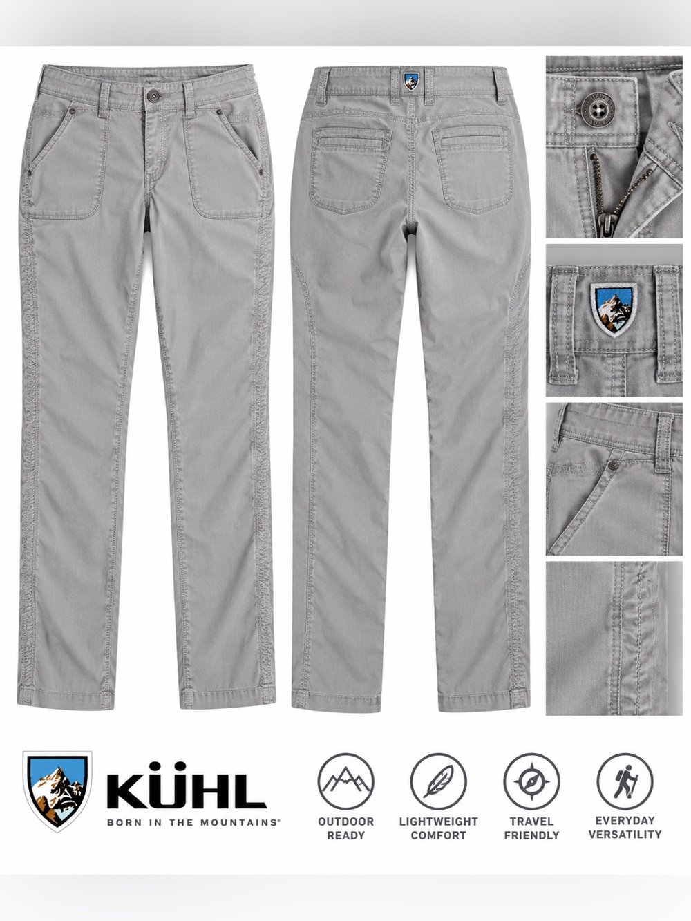KÜHL Women’s Gray Hiking / Travel Pants – Size 10 Regular